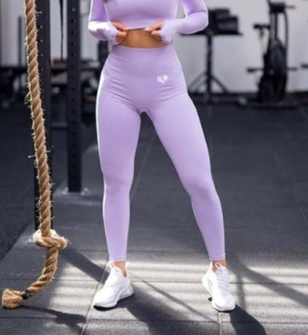 Women's Best Seamless Power High Waist Leggings Purple Size Large